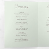 Programme Trois Volets Sage Green White Rose Wedding Programs (Intérieur en premier)