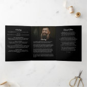 Programme Trois Volets Script Moderne 8-Photo Funérailles/Mémorial (Intérieur)