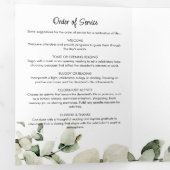 Programme Trois Volets Script moderne Eucalyptus 2 photos funérailles/Mém (Intérieur en premier)