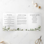 Programme Trois Volets Script moderne Eucalyptus 2 photos funérailles/Mém (Intérieur)