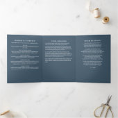 Programme Trois Volets Service funèbre/mémorial à l'écriture moderne bleu (Intérieur)