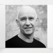 Programme Trois Volets Service funéraire bleu blanc mono photos personnal (Intérieur au milieu)