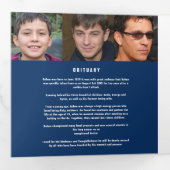 Programme Trois Volets Service funéraire bleu blanc mono photos personnal (Intérieur en premier)