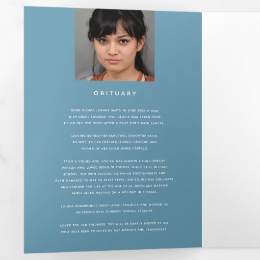 Programme Trois Volets Service funéraire dans nos coeurs blanc bleu (Intérieur en premier)