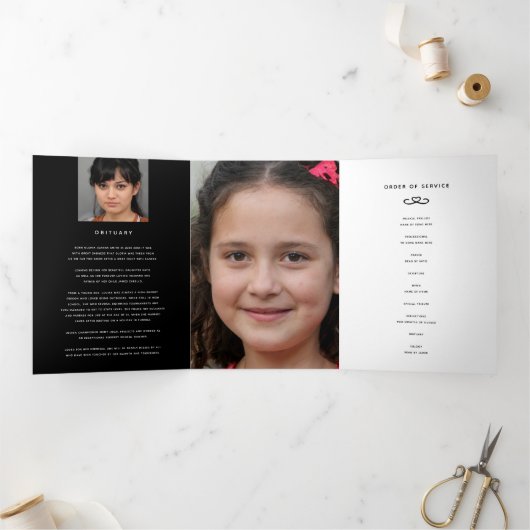 Programme Trois Volets Service funéraire dans nos coeurs blanc noir (Intérieur)