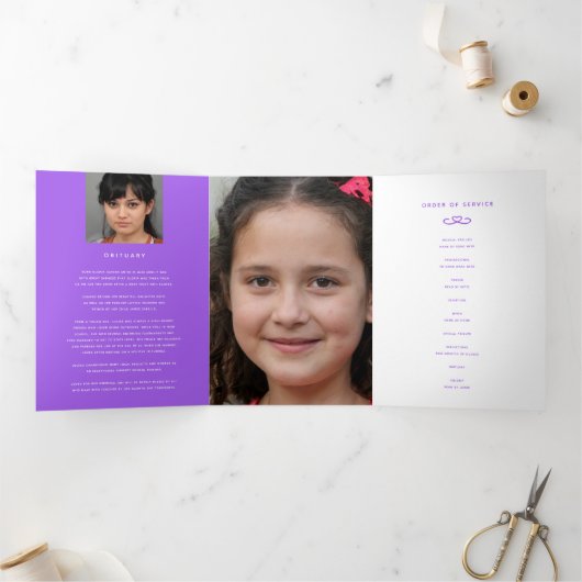 Programme Trois Volets Service funéraire dans nos coeurs blanc violet (Intérieur)