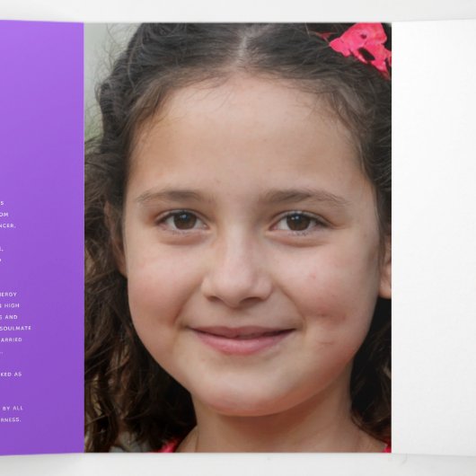 Programme Trois Volets Service funéraire dans nos coeurs blanc violet (Intérieur au milieu)