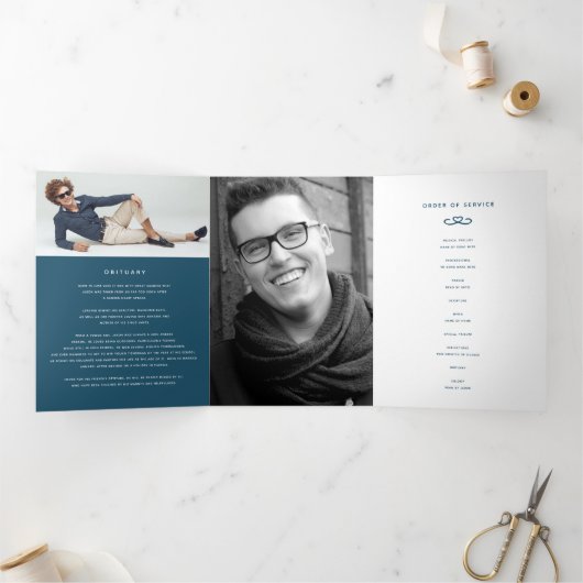 Programme Trois Volets Service funéraire dans nos coeurs bleu foncé (Intérieur)