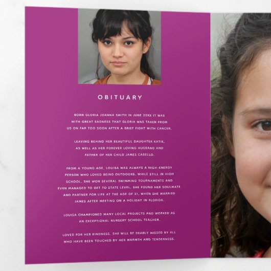 Programme Trois Volets Service funéraire dans nos coeurs mûrier (Intérieur en premier)