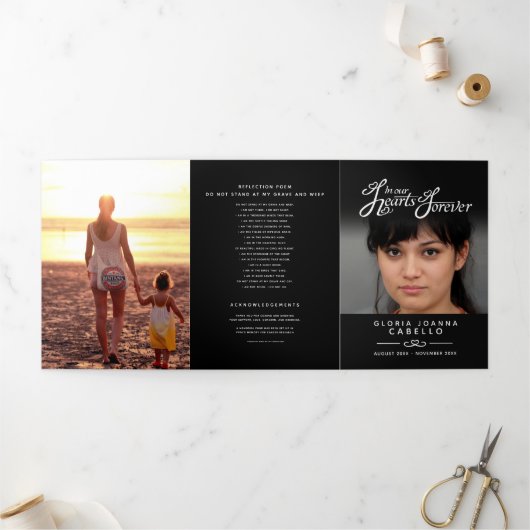 Programme Trois Volets Service funéraire dans nos coeurs noir blanc (Extérieur)