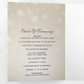 Programme Trois Volets Silver Gold Snowflake Mariage hivernal (Intérieur en premier)