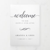 Programme Trois Volets Simple Elégant Mariage Bienvenue Lettre & Itinérai (Page de couverture)