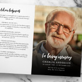 Programme Trois Volets Simple Modern 3-Photo Funeral/Memorial