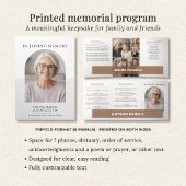 Programme Trois Volets Simple Photo Collage Order of Service Funeral