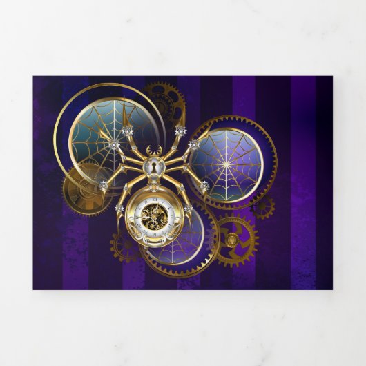 Programme Trois Volets Spider Steampunk sur Arrière - plan pourpre (Page de couverture)