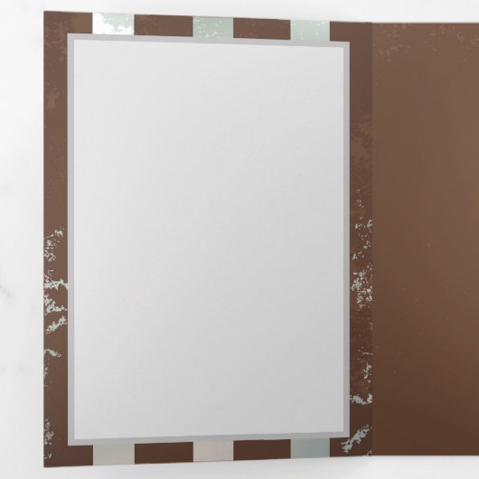 Programme Trois Volets Steampunk Clock and Turquoise Roses on Striped (Intérieur en premier)