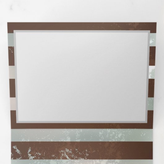 Programme Trois Volets Steampunk Clock and Turquoise Roses on Striped (Intérieur en premier)