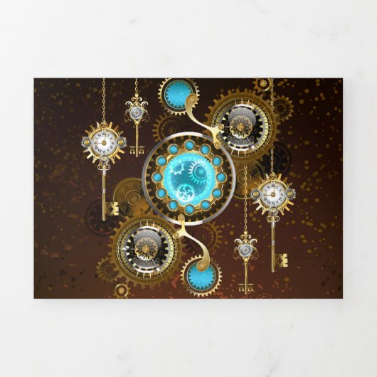 Programme Trois Volets Steampunk Rusty Background (Page de couverture)