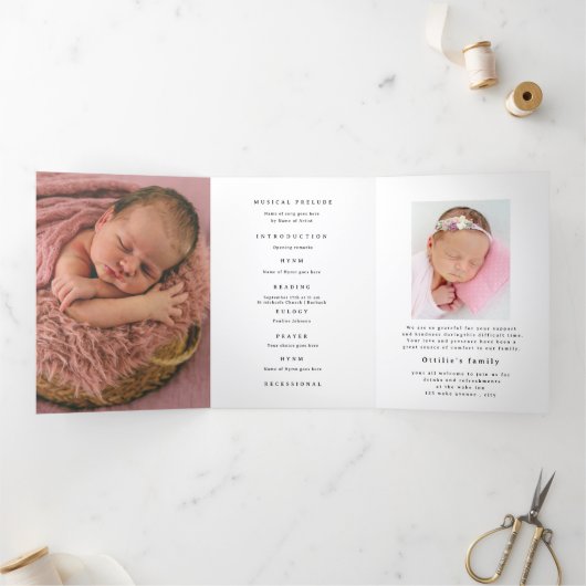 Programme Trois Volets Sweet Bunny "Shining Among Stars" Funeral Program (Intérieur)