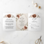 Programme Trois Volets Terracotta Pampas Grass Rustique Mariage géométriq (Intérieur)