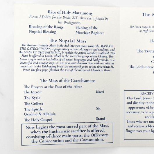 Programme Trois Volets The Two Hearts Catholic Wedding (Intérieur en premier)