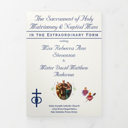 Programme Trois Volets The Two Hearts Catholic Wedding (Page de couverture)