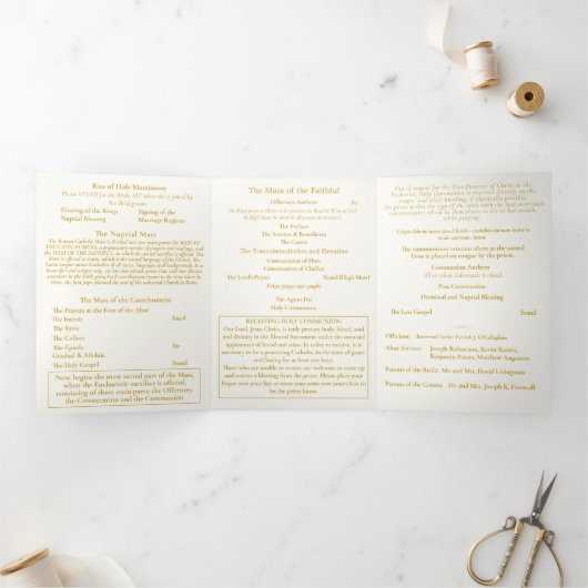 Programme Trois Volets The Two Hearts Catholic Wedding (Intérieur)