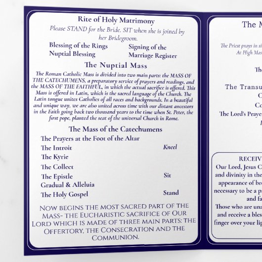 Programme Trois Volets Timeless Catholic Monogrammed Trifold Program (Intérieur en premier)