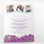 Programme Trois Volets Tulips violet coeur art histoire dévouement mariag (Intérieur en premier)