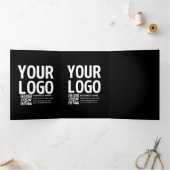 Programme Trois Volets Votre logo avec code QR et texte modifiables (Intérieur)