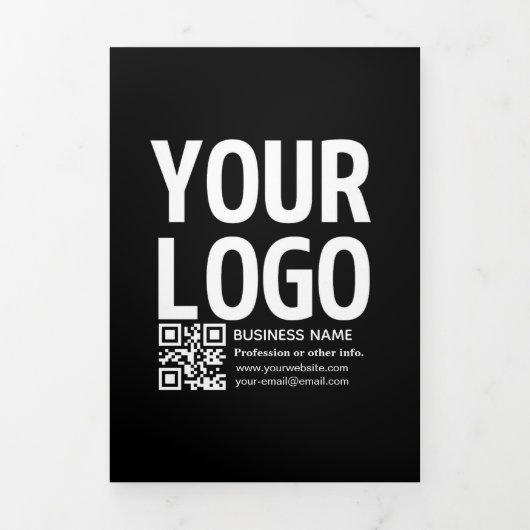 Programme Trois Volets Votre logo avec code QR et texte modifiables (Page de couverture)