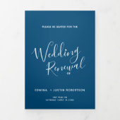 Programme Trois Volets Wedding renewal ceremony blue and white program (Page de couverture)