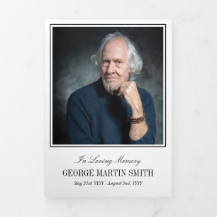 Programme Trois Volets White In Love Mémoire Photo Funeral