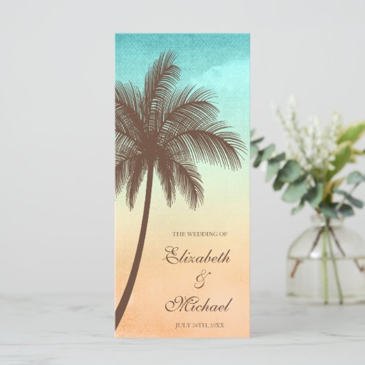Programme Tropical Beach Palm Tree Wedding (Debout devant)