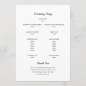 Programme Tropical feuille Frame. Mariage botanique (Dos)