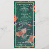 Programme Tropical Floral & Gold Foil Frame Wedding Programm (Dos)