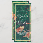 Programme Tropical Floral & Gold Foil Frame Wedding Programm (Devant / Derrière)