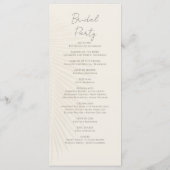 Programme Tropical Palm Leaf Desert Wedding (Dos)