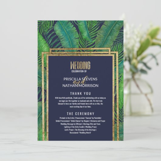 Programme Tropical Palm Tree Greenery Gold Marine Blue Maria (Debout devant)