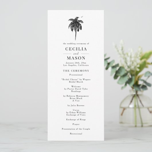 Programme Tropical Palm Tree Wedding (Debout devant)