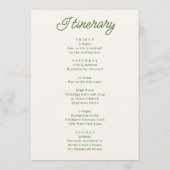 Programme Tropical Retro Wedding Letter and Itinerary (Dos)