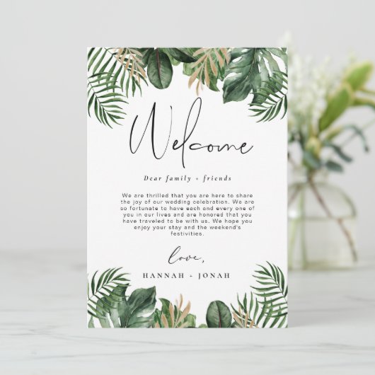 Programme Tropical Summer Wedding Welcome Carte sa (Debout devant)