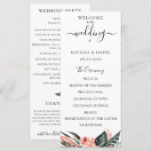 Programme Tropiques Modernes Mariage Floral Corail (Devant / Derrière)