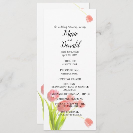 Programme Tulipes roses douces (Devant / Derrière)