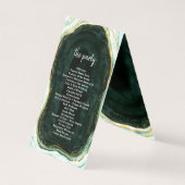 Programme turquoise de cérémonie des Mariages d'âg (Back)