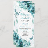 Programme turquoise de Quinceanera Florale (Devant / Derrière)