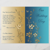 Programme turquoise et Gold Floral Wedding (Devant)