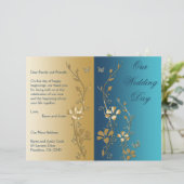 Programme turquoise et Gold Floral Wedding (Debout devant)
