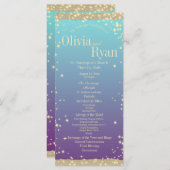 Programme Turquoise et violet rustique Ombre" Mariage (Devant / Derrière)