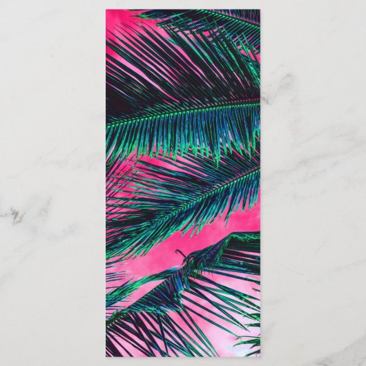 Programme Turquoise rose Tropical Summer Palm Tree Fronds (Dos)